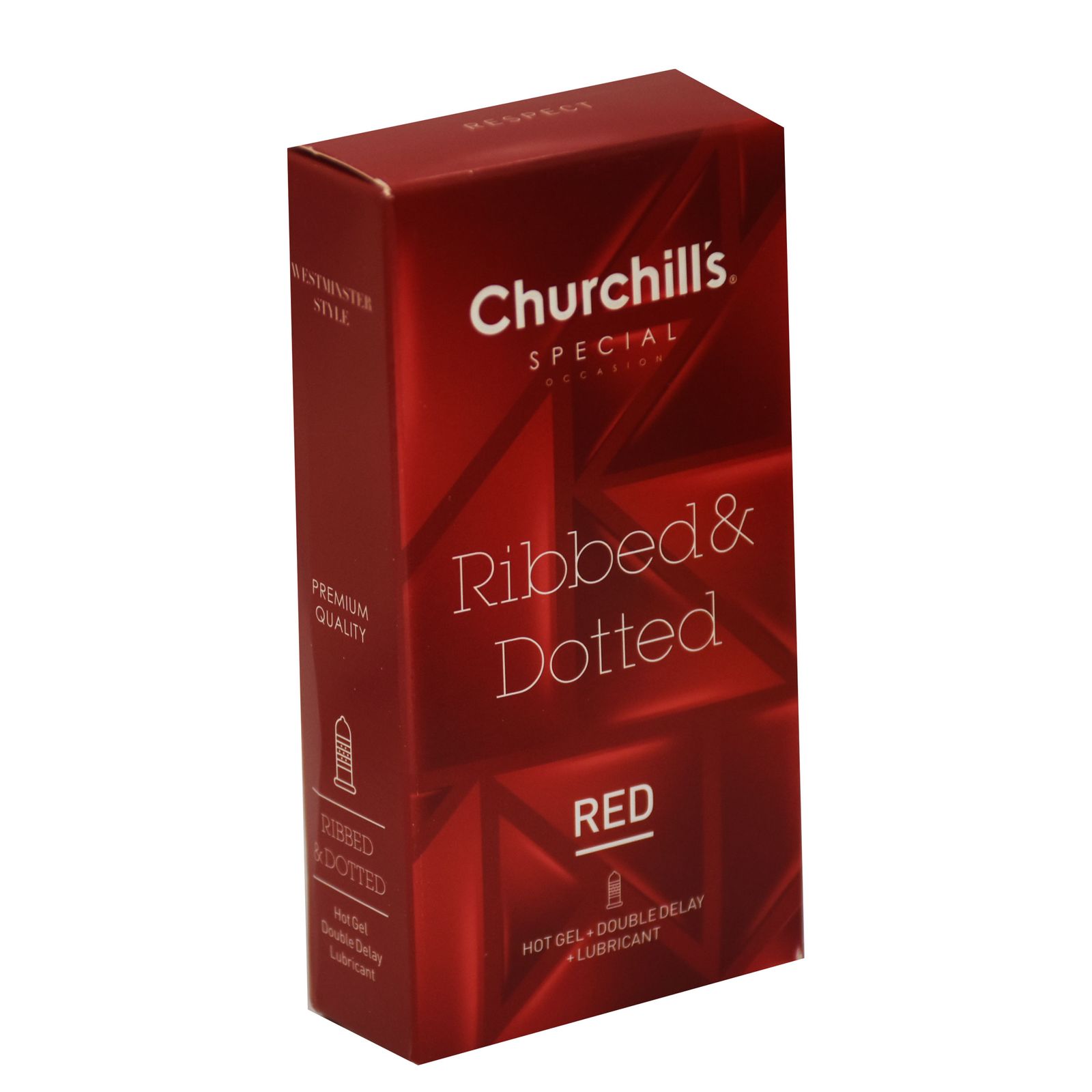 کاندوم چرچیلز مدل Ribbed & Dotted Red بسته 12 عددی -  - 5