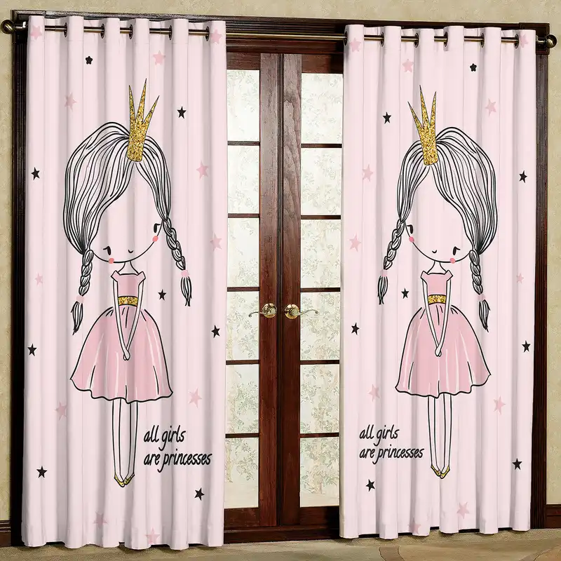 پرده مدل دختر تاج دار مخمل پانچی کد 4581 سایز 200x140 سانتی متر