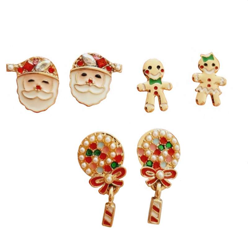 گوشواره دخترانه آی ام مدل E2528 بسته 3 عددی