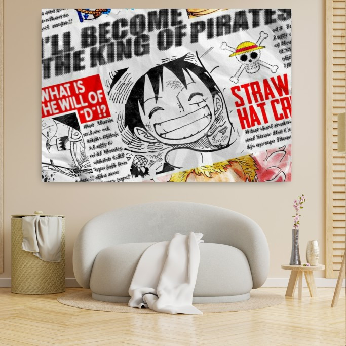 تابلو بوم طرح چرم مخمل مدل انیمه وان پس - One Piece کد SDM12111