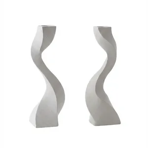 شمعدان مدل سه بعدی طرح بتنی مناسب برای شمع مدادی بسته 2 عددی