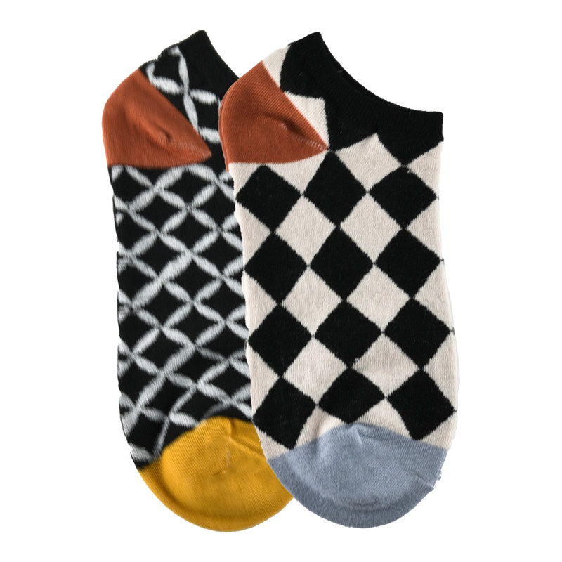 جوراب زنانه مدل شطرنجی بسته 2 عددی