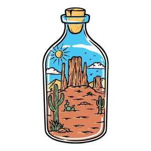 برچسب لپ تاپ پویا مارکت طرح بطری صحرا  کد 2528