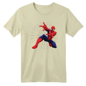 تی شرت آستین کوتاه بچگانه مدل مرد عنکبوتی کد ۱۵ رنگ کرم