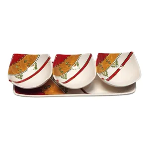 ست ۴ تکه کاسه و سینی سرامیکی مدل گبه سنتی 0330301