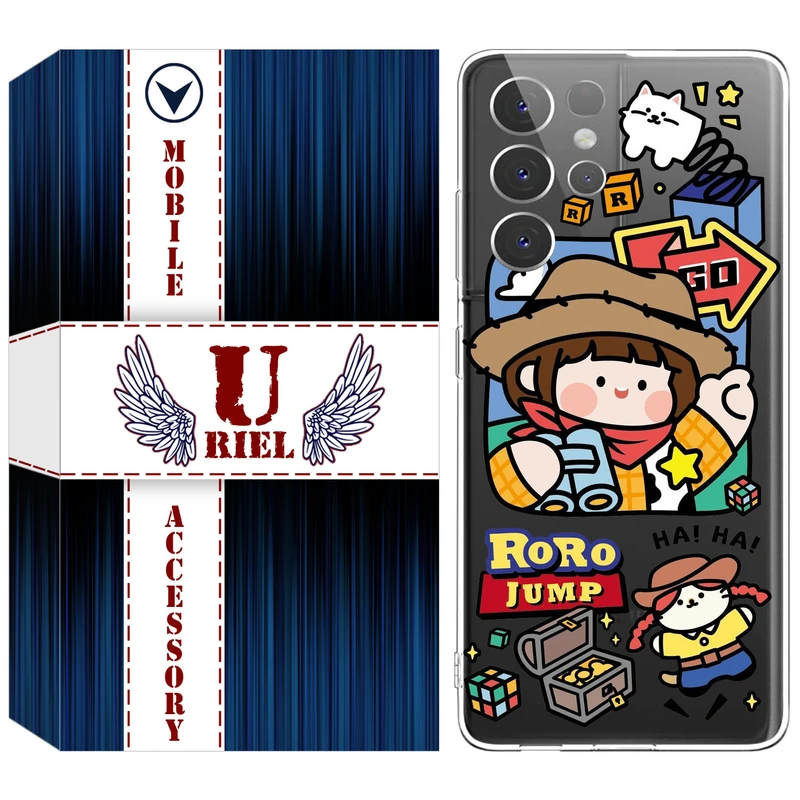 کاور یوریل مدل Clear کد 29 طرح دختر خوشحال مناسب برای گوشی موبایل سامسونگ Galaxy S21 Ultra