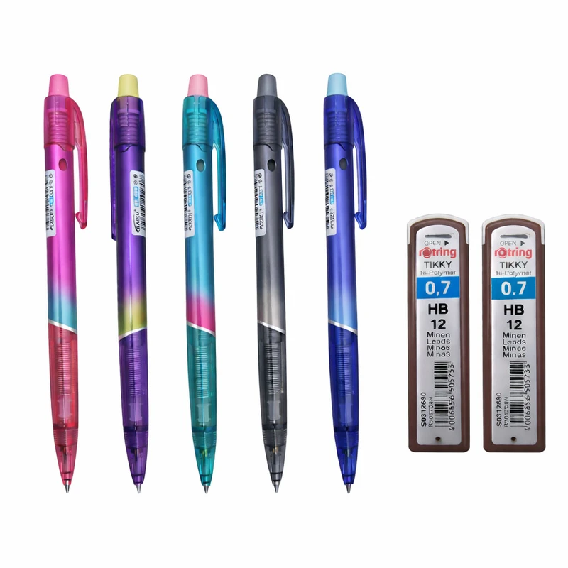 مداد نوکی 0.7 میلی متری بایکو کد 668 به همراه نوک بسته 5 عددی