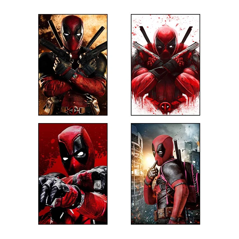 تابلو شاسي کارنيکا طرح ددپول Deadpool کد 67473 مجموعه 4 عددی