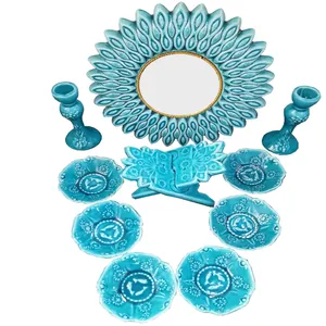 مجموعه ظروف هفت سین 10 پارچه طرح سه ماهی