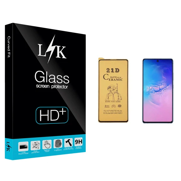 محافظ صفحه نمایش سرامیکی ال کی مدل +LITE مناسب برای گوشی موبایل سامسونگ Galaxy A91