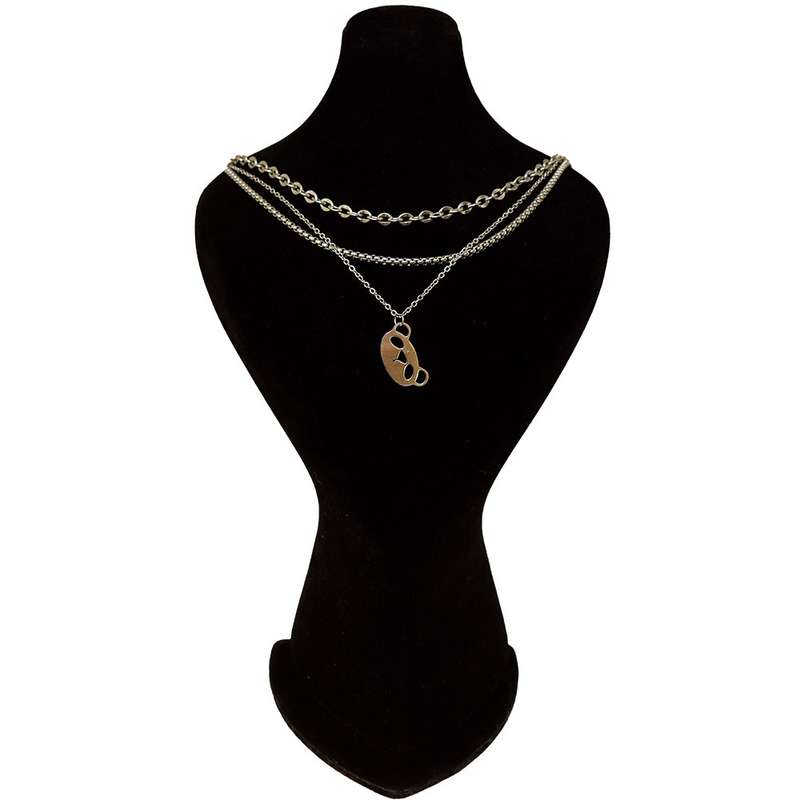 گردنبند دخترانه دلنار گالری مدل اسمایلی پاندا سه لاین