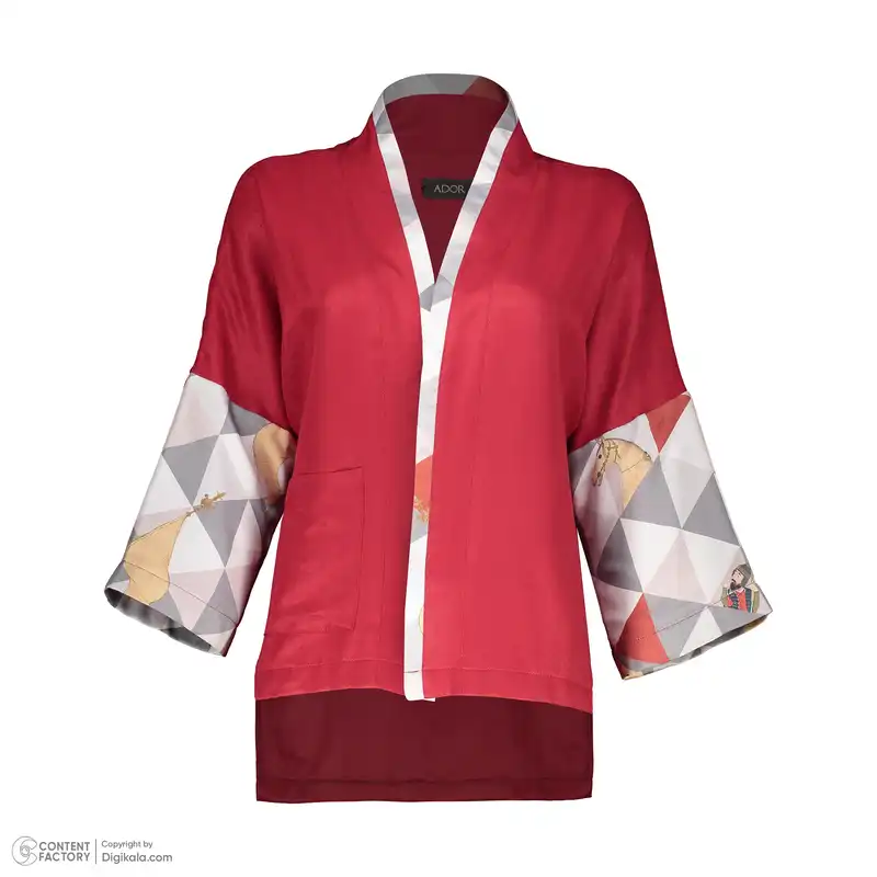 مانتو زنانه آدور مدل درفش رنگ زرشکی