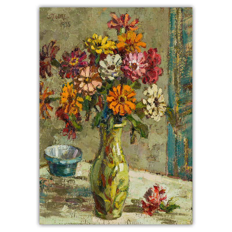 تابلو شاسی طرح گل و گلدان کد PR059