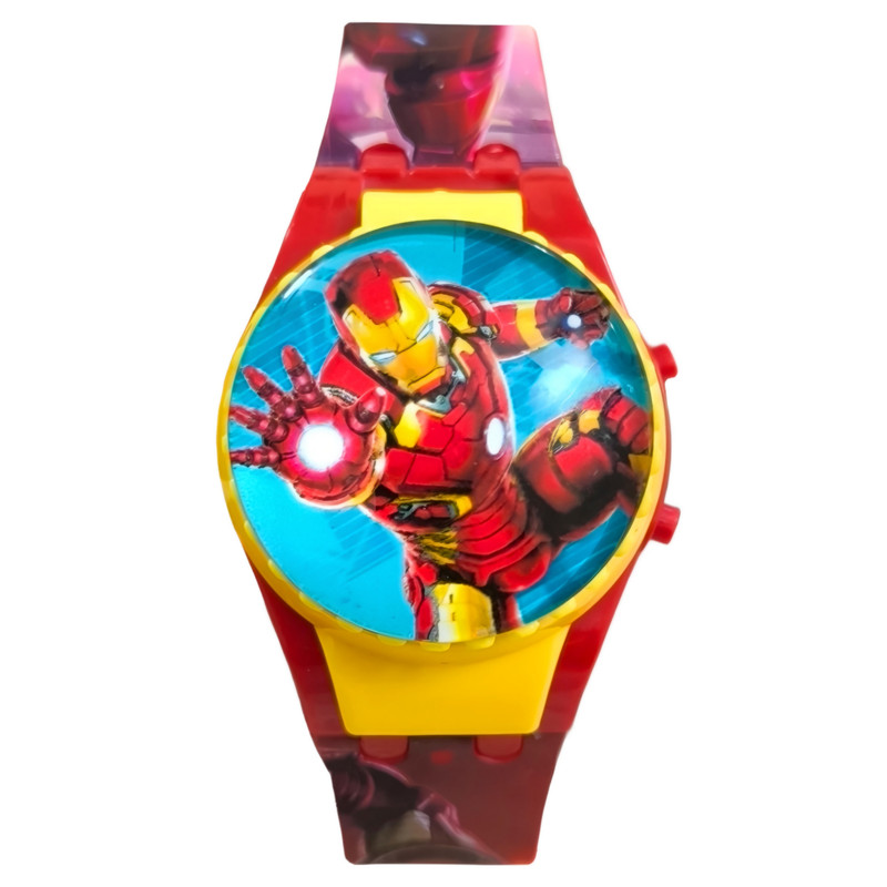 ساعت مچی دیجیتال پسرانه مدل بند سیلیکونی قاب چرخان طرح مرد آهنی ساعت مچی دیجیتال پسرانه مدل بند سیلیکونی قاب چرخان طرح مرد آهنی