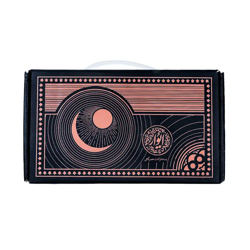 ست لیوان و قندان مسی آرا هنر فاخر ایرانی مدل ایوار مجموعه 3 عددی