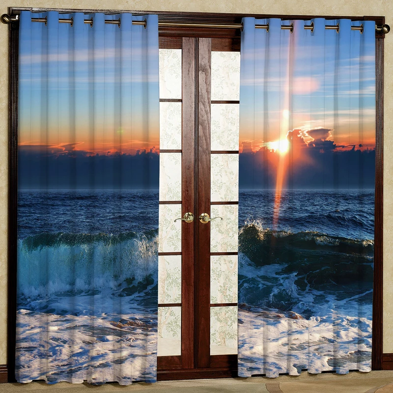 پرده مدل موج دریا مخمل پانچی کد 2203 سایز 200x140 سانتی متر