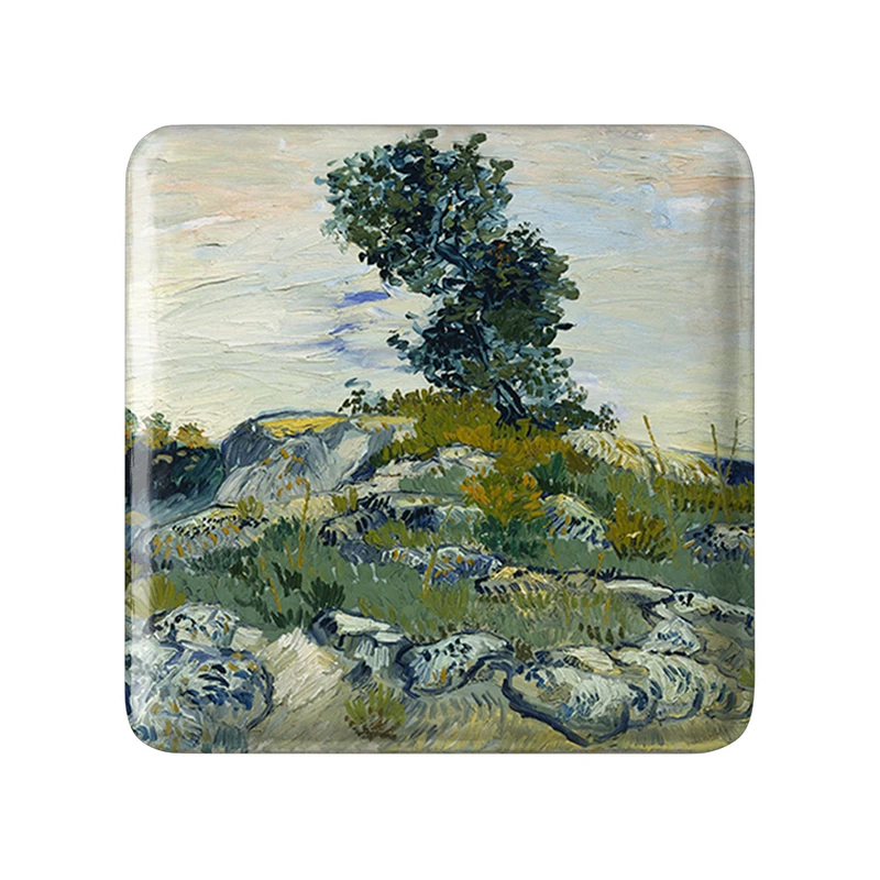 مگنت خندالو طرح صخره ها ونسان ونگوگ (Van Gogh) مدل مربعی کد 36805