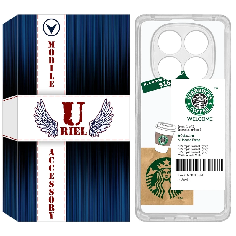 کاور یوریل مدل Clear کد 4 طرح استارباکس مناسب برای گوشی موبایل شیائومی Redmi Note 14 Pro 4G / Poco X7