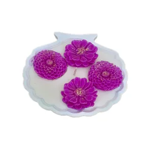 شمع مدل استوانه طرح صدف مجموعه 5 عددی
