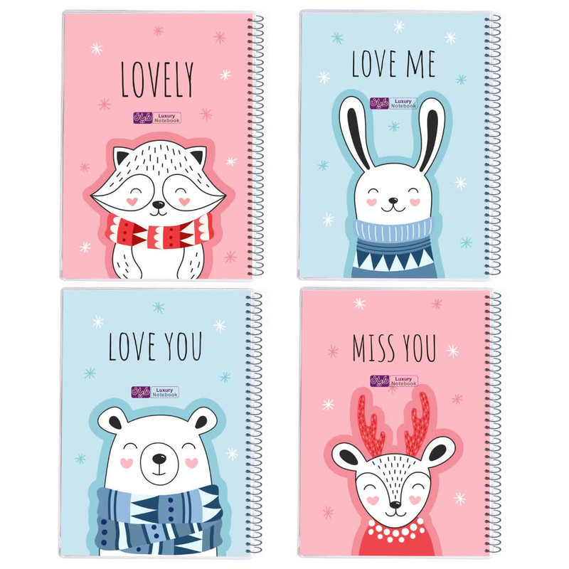 دفتر نقاشی 50 برگ دایان طرح مهربونها کد 53061 بسته 4 عددی