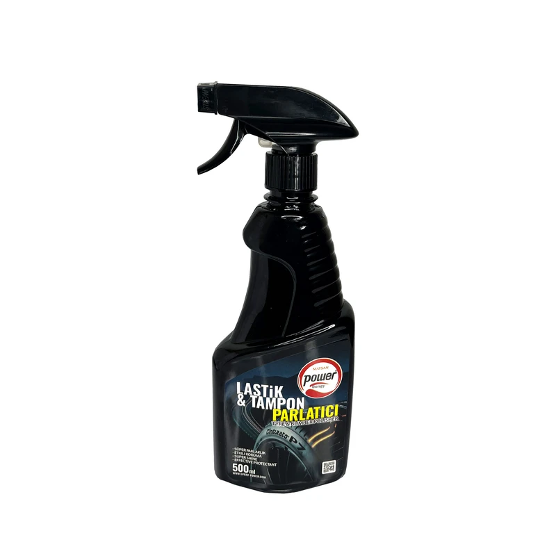 اسپری لاستیک خودرو پاور مدل TYRE&BUMBER POLISHER حجم 500 میلی لیتر