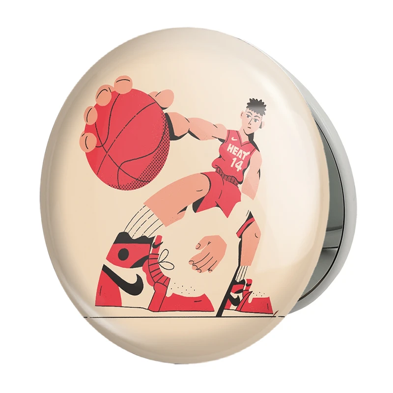 آینه جیبی خندالو طرح بسکتبال مدل تاشو کد 4993 