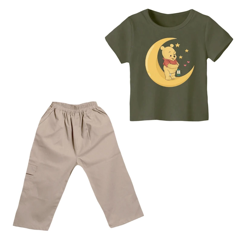 ست تی شرت و شلوارک پسرانه مدل پو کد 71