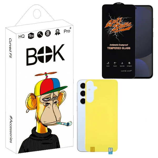 محافظ صفحه نمایش بوک مدل Antistatic Touch مناسب برای گوشی موبایل سامسونگ Galaxy s24 fe به همراه محافظ پشت گوشی