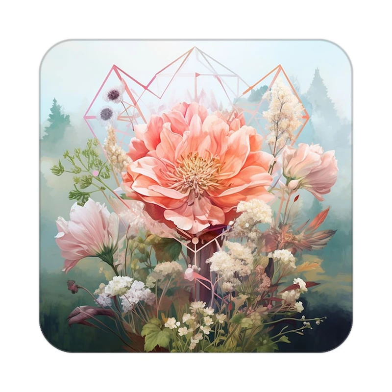 زیر لیوانی کاکتی طرح گل مدل mp16118