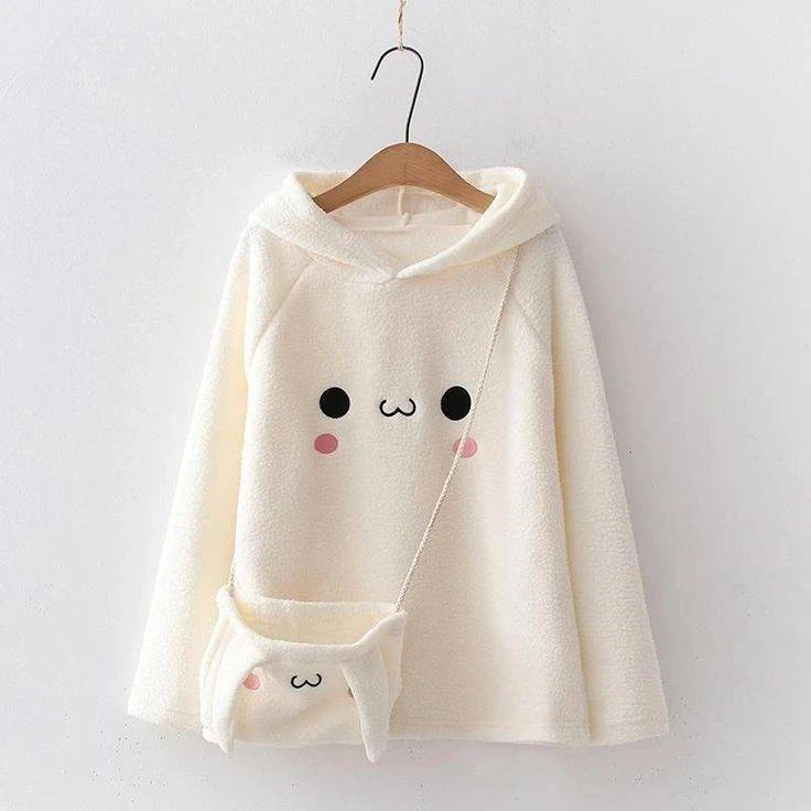 عکس شماره 3 : هودی زنانه مدل گوش دار به همراه کیف