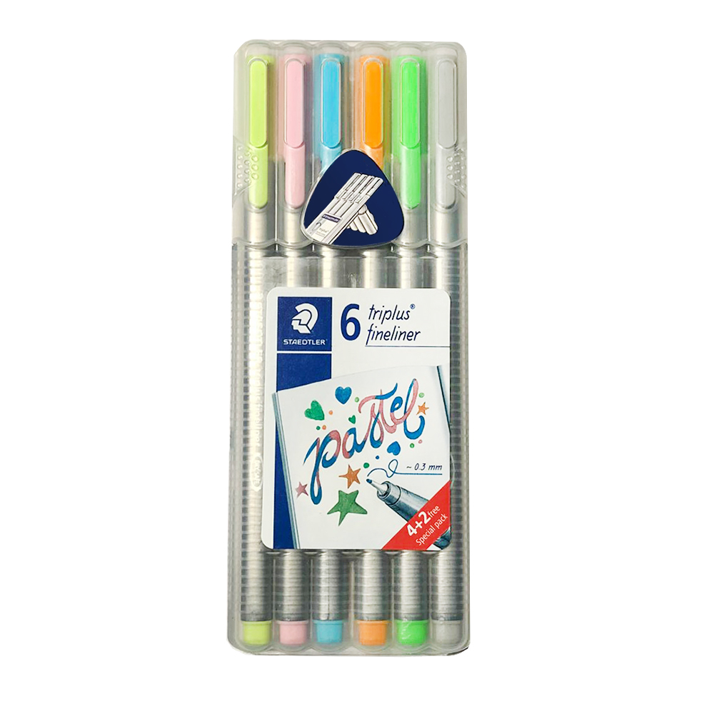 روان نویس استدلر مدل Triplus Pastel Colours کد sp بسته 6 عددی