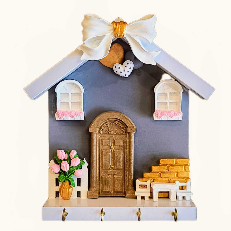 جاکلیدی چوبی مدل کلبه سه بعدی کد 17