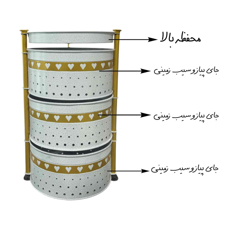 سبد سیب زمینی و پیاز مدل 3 طبقه