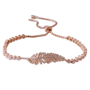 دستبند نقره زنانه بازرگانی میلادی طرح برگ کد DP_341