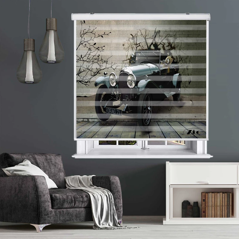 پرده زبرا زیو کد OV 7027 سایز 150x150 سانتی متر