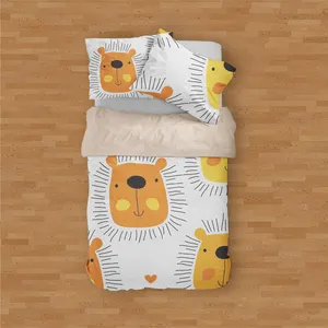 سرویس خواب مدوپد طرح شیر مدل PAT00154 یک نفره 4 تکه