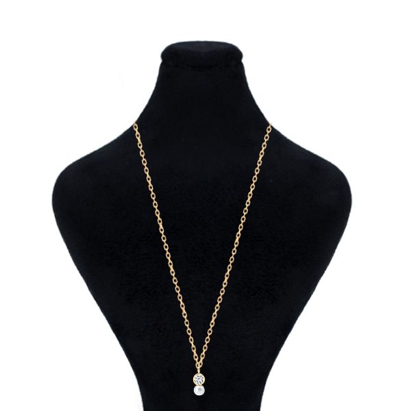 گردنبند طلا 18 عیار زنانه ماوی گالری مدل مارکو و مروارید -  - 1