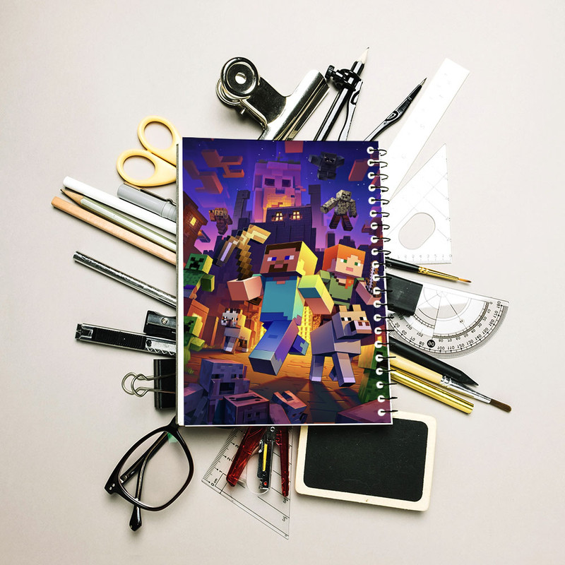 دفتر مشق 50 برگ مدوپد مدل ماینکرفت minecraft کد DF14013