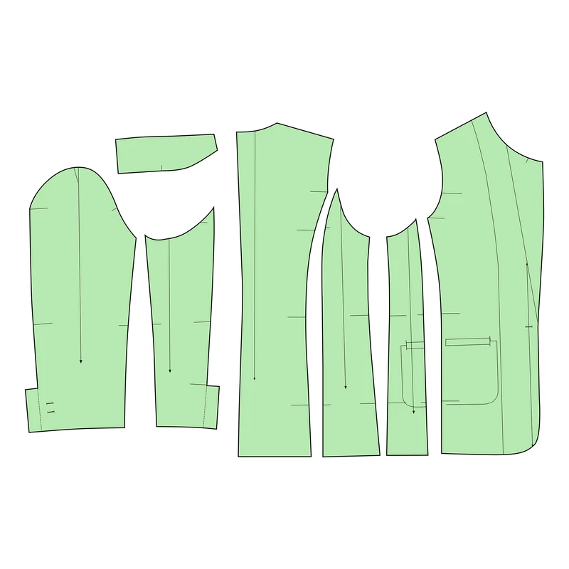 الگو خیاطی بلیزر  و شلوار نیم بگ سایز 36 تا 48