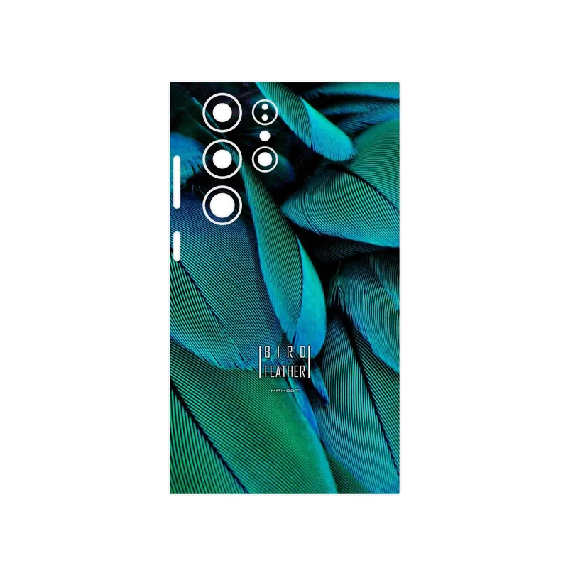 برچسب پوششی ماهوت مدل Green Feather مناسب برای گوشی موبایل سامسونگ Galaxy S23 Ultra