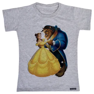 تی شرت آستین کوتاه دخترانه 27 مدل Beauty and the Beast کد MH1413
