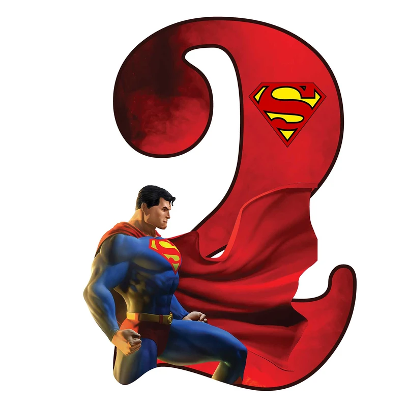   استند رومیزی تولد مدل عدد 2 طرح سوپرمن کد 1225
