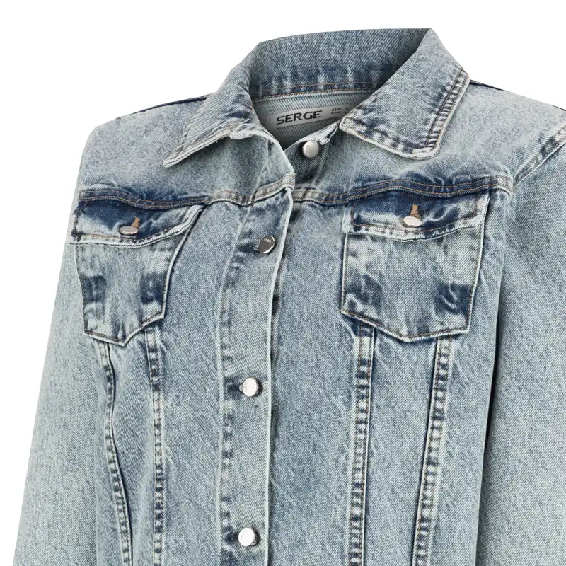 کت جین زنانه سرژه مدل 220109 رنگ آبی روشن