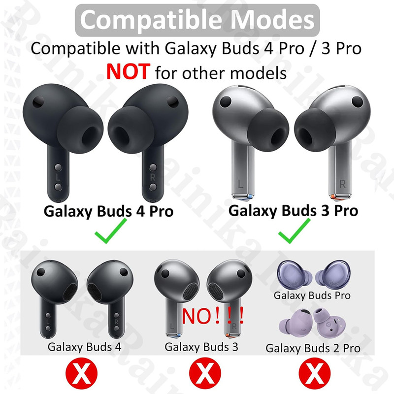 سری هندزفری رینیکا مدل Pro مناسب برای کیس هدفون سامسونگ Galaxy Buds 3 Pro / Buds 4 Pro مجموعه 6 عددی