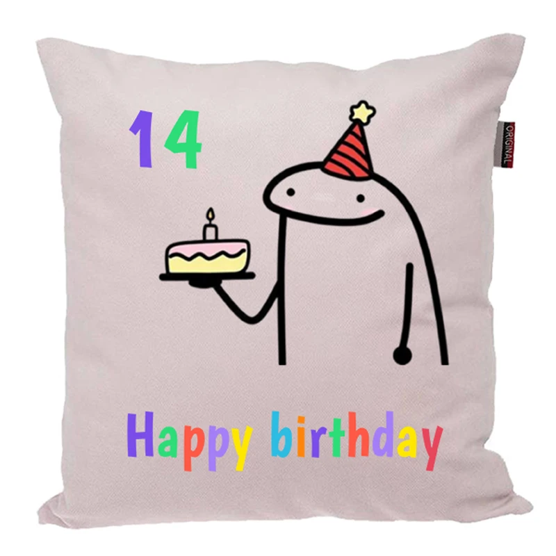 کوسن ناریکو طرح تولدت مبارک عدد 14 کد 03988