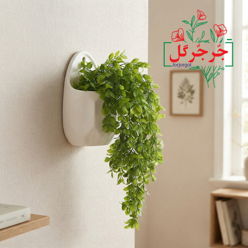 گل مصنوعی جُرجُرگل مدل آویز برگ طرح گشنیز 5 بازو