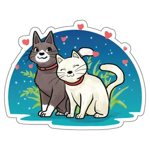 استیکر لپ تاپ مدل گربه های خوشگل کد 156