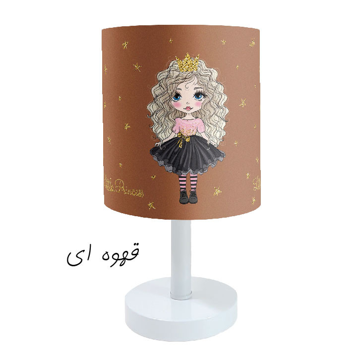 آباژور رومیزی کودک طرح دختر موفرفری مدل LBR-BS-003