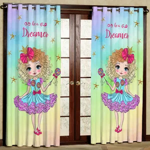 پرده دختر و آب نبات مدل هازان پانچی کد 4112a سایز 140x200 سانتی متر