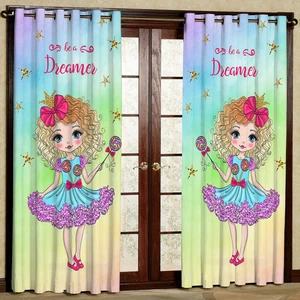 پرده دختر و آب نبات مدل هازان پانچی کد 4112a سایز 140x200 سانتی متر